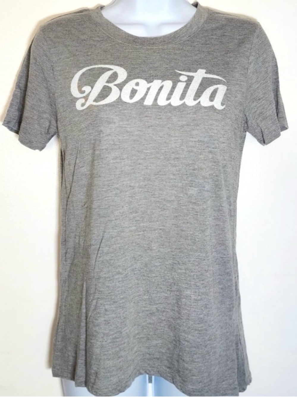MODERN LUX Women’s short sleeve heather gray BONITA graphic T-shirt size XL